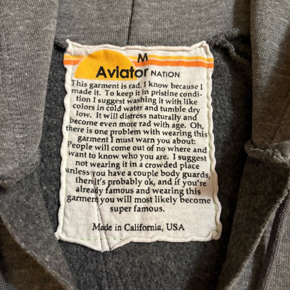NWOT - Aviator Nation Bolt Chevron 5 Stitch Split Neck Hoodie ⚡️ - Picture 5 of 7